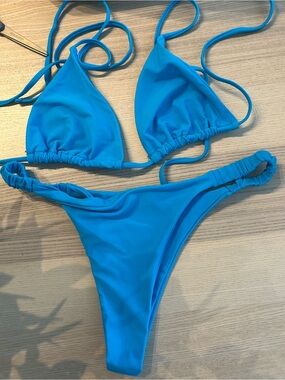 Bright Turquoise Triangle Bikini Set